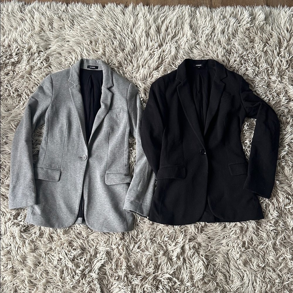 Express Boyfriend Long Blazers Lot (2) in comfy cotton and modal blend | XS